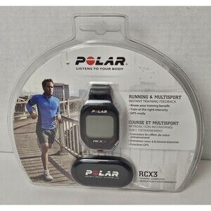 POLAR RCX BLACK MONITOR HEART WATCH SPORT FITNESS COMPUTER NOS